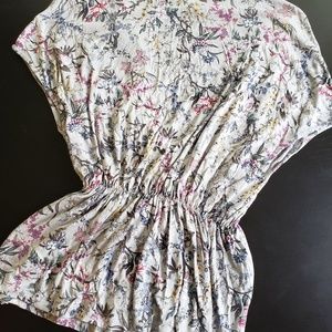 Grey patterned wrap shirt